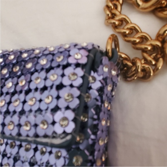 Kurt Geiger Blue Sequin Crossbody Bag - Picture 5 of 10